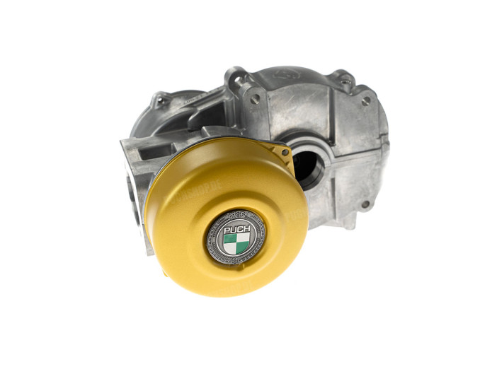 Polraddeckel Puch Maxi E50 / Z50 / ZA50 Gold mit RealMetal Emblem (nach Wahl)