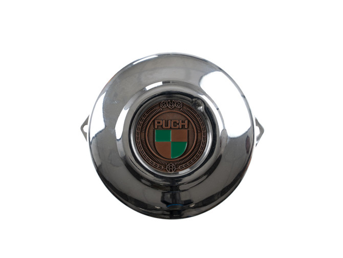 Flywheel cover Puch Maxi E50 / Z50 / ZA50 Chrome with RealMetal emblem (of your choice) product