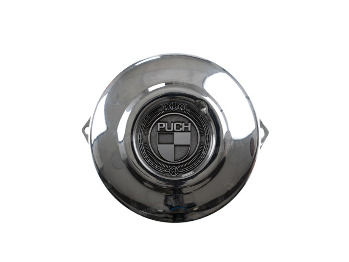 Vliegwieldeksel Puch Maxi E50 / Z50 / ZA50 chroom met RealMetal embleem (naar keuze)