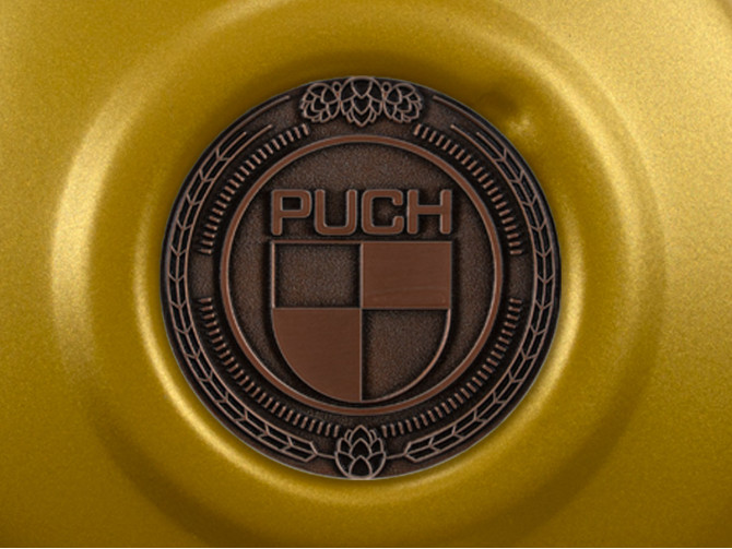 Polraddeckel Puch Maxi E50 / Z50 / ZA50 Gold mit RealMetal Emblem (nach Wahl) product