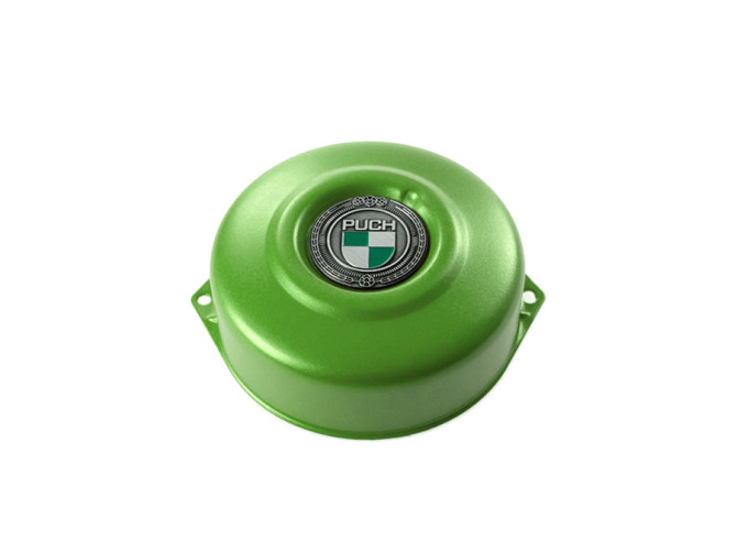 Flywheel cover Puch Maxi E50 / Z50 / ZA50 Kawasaki green with RealMetal emblem (of your choice) product