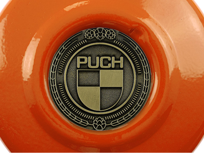 Flywheel cover Puch Maxi E50 / Z50 / ZA50 KTM Orange with RealMetal emblem (of your choice) product