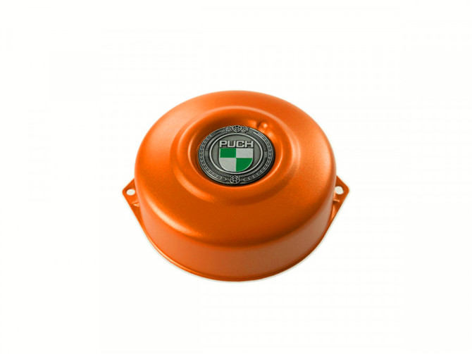 Vliegwieldeksel Puch Maxi E50 / Z50 / ZA50 KTM Oranje met RealMetal embleem (naar keuze) product