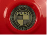 Flywheel cover Puch Maxi E50 / Z50 / ZA50 fire red with RealMetal emblem (of your choice)