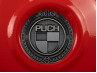 Flywheel cover Puch Maxi E50 / Z50 / ZA50 fire red with RealMetal emblem (of your choice)