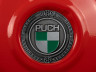 Flywheel cover Puch Maxi E50 / Z50 / ZA50 fire red with RealMetal emblem (of your choice)