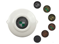 Flywheel cover Puch E50 / Z50 / ZA50 white with RealMetal® emblem of your choice