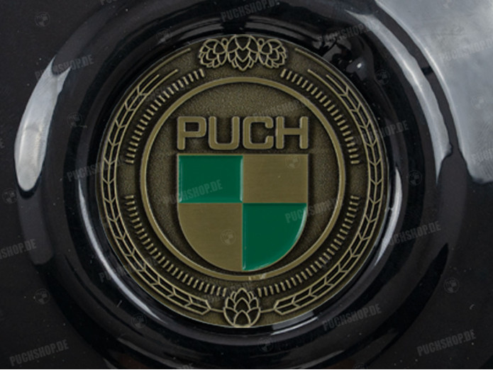 Vliegwieldeksel Puch Maxi E50 / Z50 / ZA50 glans zwart met RealMetal embleem (naar keuze)