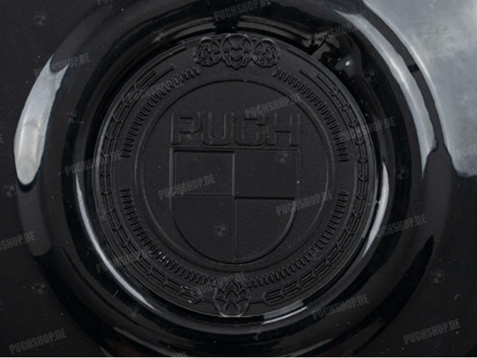 Vliegwieldeksel Puch Maxi E50 / Z50 / ZA50 glans zwart met RealMetal embleem (naar keuze)