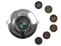 Polraddeckel Puch E50 / Z50 / ZA50 Chrom mit RealMetal® Emblem (nach Wahl)