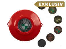 Polraddeckel Puch Maxi E50 / Z50 / ZA50 Rot mit RealMetal Emblem (nach Wahl)