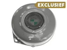Vliegwieldeksel Puch Maxi E50 / Z50 / ZA50 *Exclusive* zilver metallic met RealMetal embleem