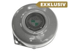 Polraddeckel Puch Maxi E50 / Z50 / ZA50 *Exclusive* Silber metallic mit RealMetal Emblem 