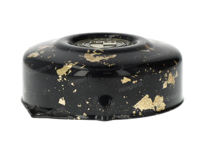 Flywheel cover Puch Maxi E50 / Z50 / ZA50 *Exclusive* black with gold leaf and RealMetal emblem