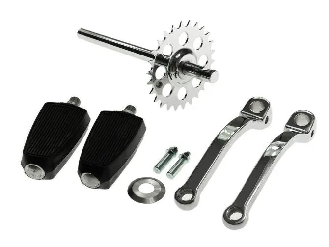 Pedal crank shaft Puch Maxi 230mm 26 tooth with cranks and pedals (longer) product