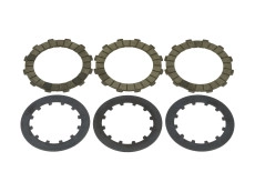 Clutch plate set for Puch 4 speed engines Aramid AMPP
