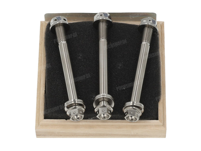 Bolts and nuts set Puch Maxi / E50 / Z50 / ZA50 engine mounting to frame Titanium CLAW