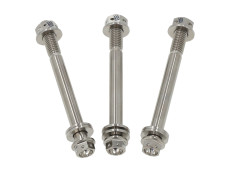 Schraubensatz Puch Maxi / E50 / Z50 / ZA50 Motoraufhängung auf Rahmen Titanium CLAW Schraubensatz Puch Maxi / E50 / Z50 / ZA50 Motoraufhängung auf Rahmen Titanium CLAW
