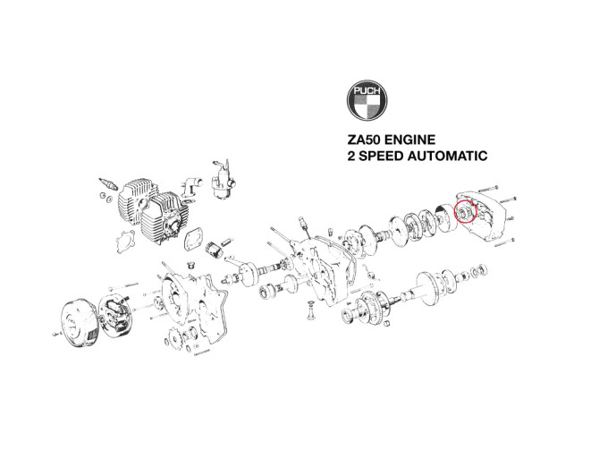 Lager 6002 Puch ZA50 motor carterdeksel koppelingstrommel product