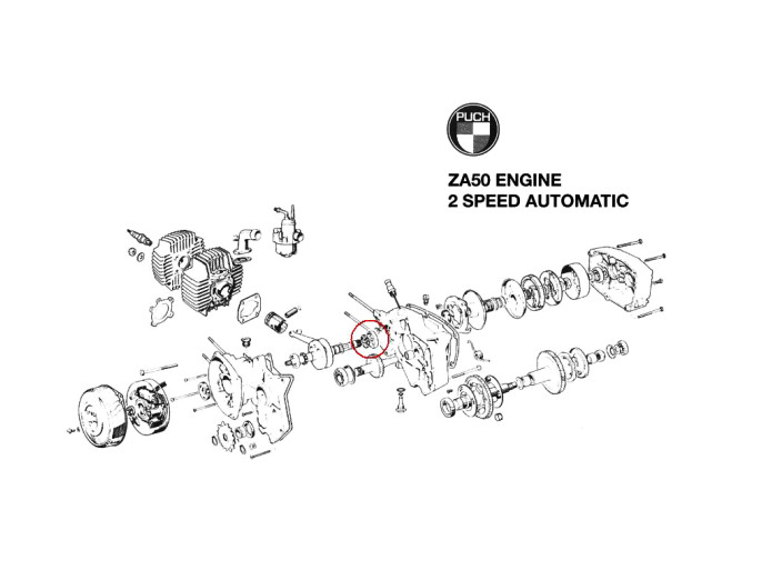 Bearing E20 Puch ZA50 engine crankshaft right (20x47x12)