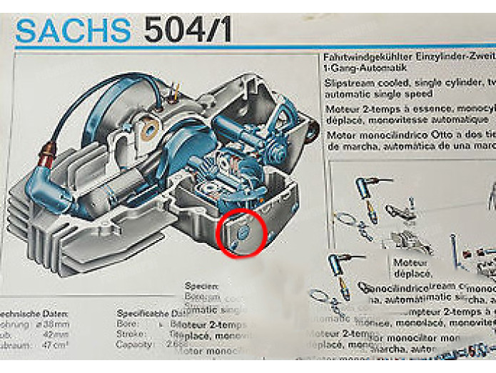 Verschlussschraube M14x1 Sachs 503 / 504 grau