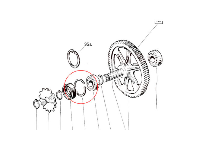 Bearing 6203 NR snapring crankshaft product