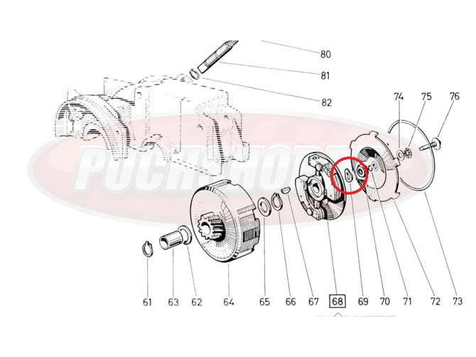 Clutch Puch Maxi S / N E50 pedal-start spring washer product