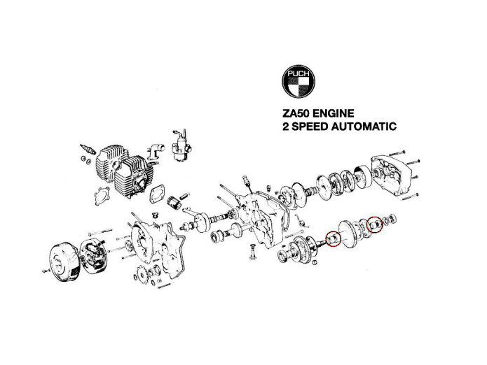 Nadellager Puch ZA50 motor HK1612 Shift achse (16x22x12)