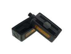 Pedalsatz schwarz block mit Reflektoren