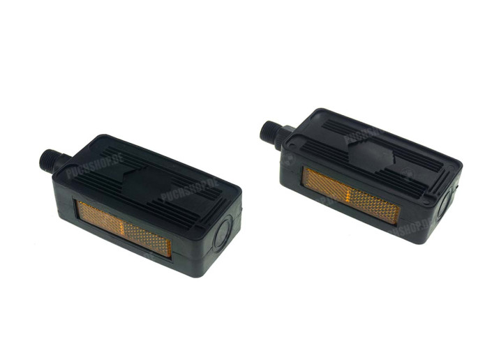 Pedalen classic blok met reflectors zwart
