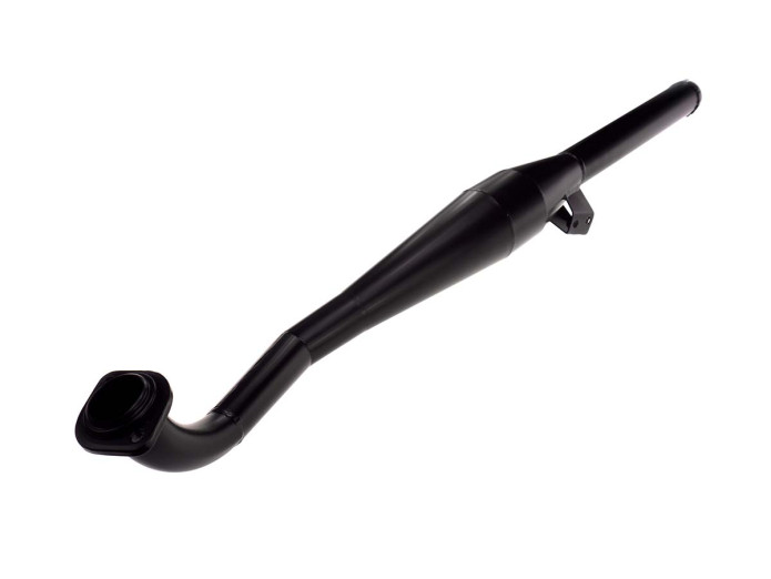 Homoet P6 Kreidler exhaust with glass wool damping and flange connection black