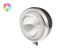 Headlight round 130mm Maxi custom GUIA powdercoat with chrome (choose your color)
