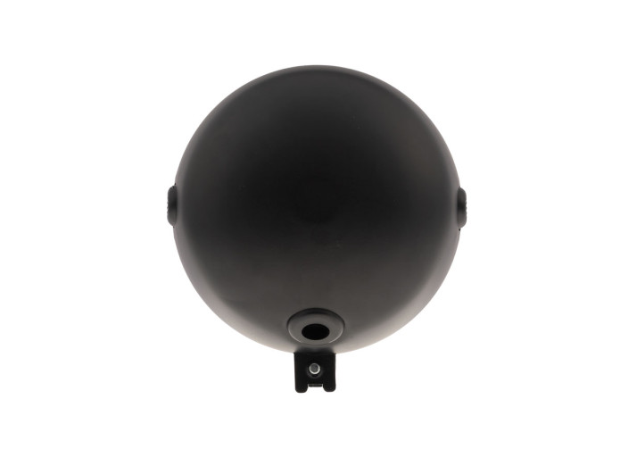 Headlight round 130mm classic black with chrome 