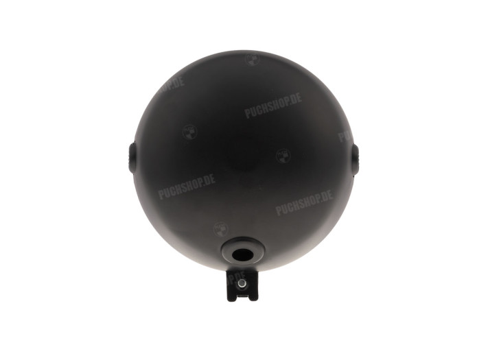 Headlight round 130mm classic black with chrome 