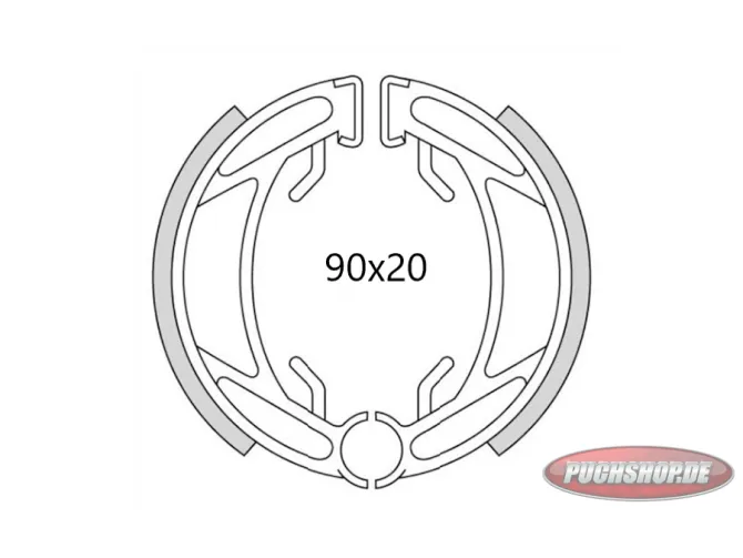 Brake shoes Puch models with half hub (90x20mm) product