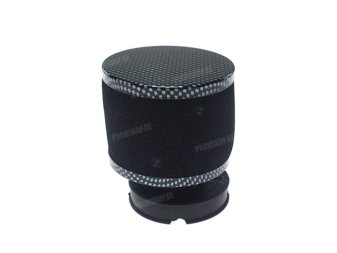 Luchtfilter 60mm schuim zwart met carbon look (Dellorto SHA)