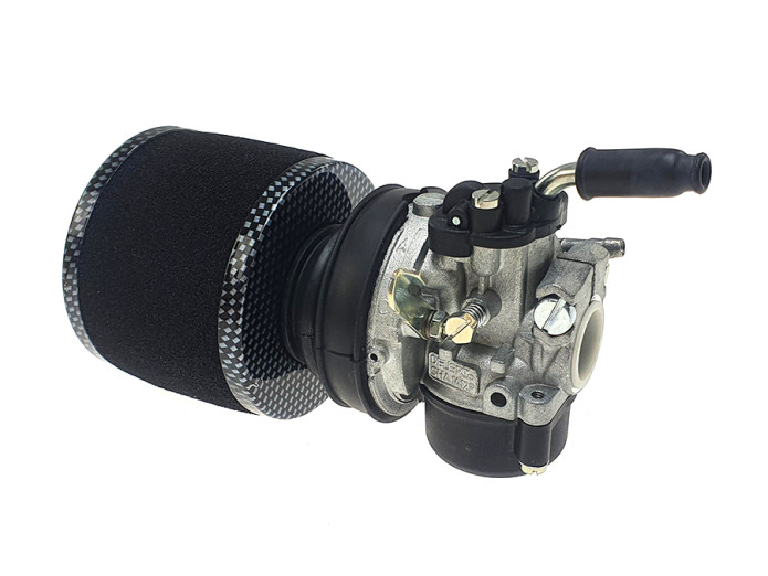 Air filter 60mm foam black with carbon look (Dellorto SHA)