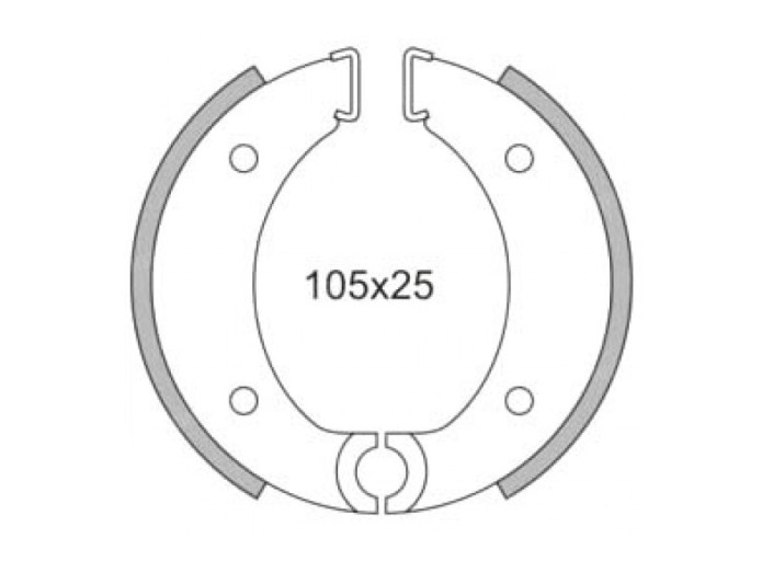 Brake shoes Puch MV / DS / VS / MC / VZ (105x25mm)