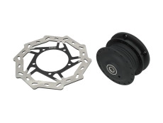 Remschijf Puch Maxi spaakwiel Swiing voor (230mm) zwart Remschijf Puch Maxi spaakwiel Swiing voor (230mm) zwart