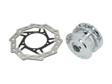 Remschijf Puch Maxi spaakwiel Swiing voor (230mm) chroom Remschijf Puch Maxi spaakwiel Swiing voor (230mm) chroom