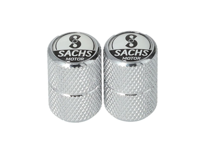 Ventilkappen Satz Sachs Logo Aluminium weiß 