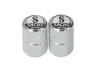 Ventieldoppen set Sachs logo wit aluminium 