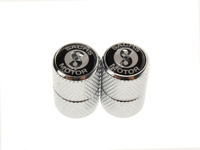Valve caps set Sachs Logo black / white aluminium 