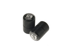 Valve caps set black aluminium with Sachs Logo black/white