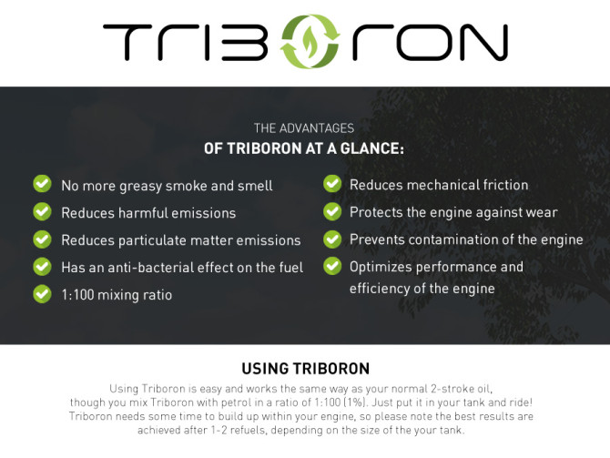 Triboron 2-takt Concentrate 500ml (2-takt olie vervanger) 2 flessen product