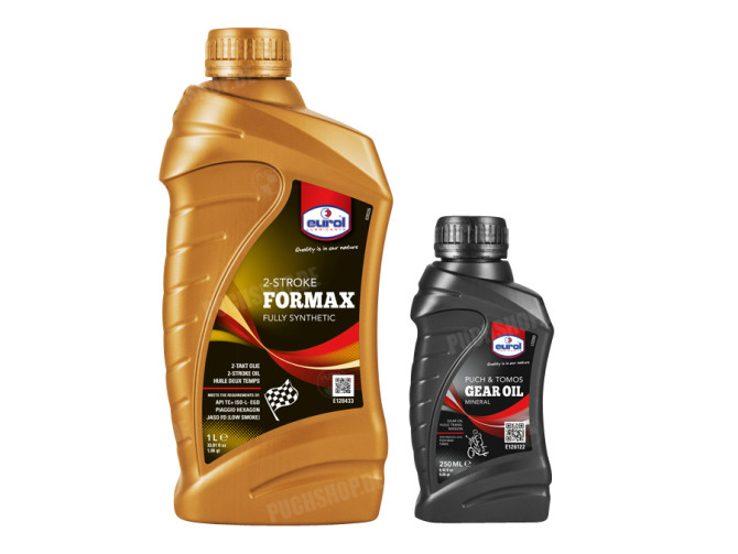 2-stroke oil Eurol Super 2T Formax + clutch oil Eurol ATF main