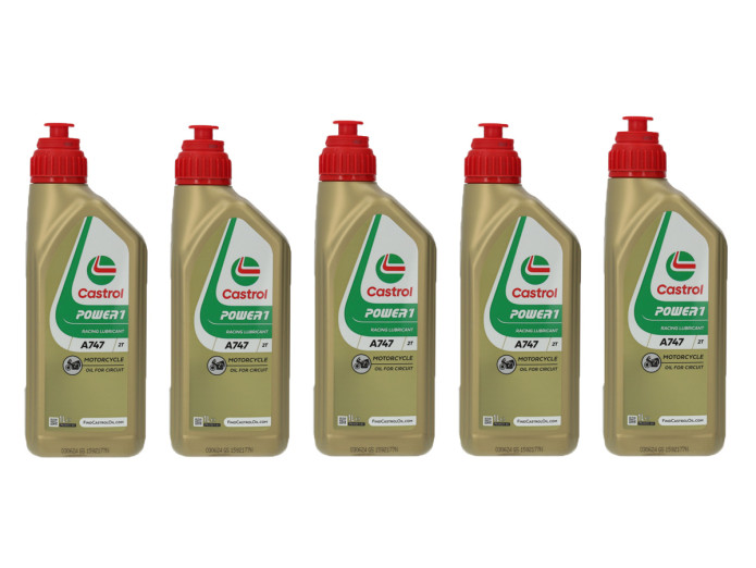 2-takt olie Castrol Power1 A747 Racing (5x 1 liter aanbieding)