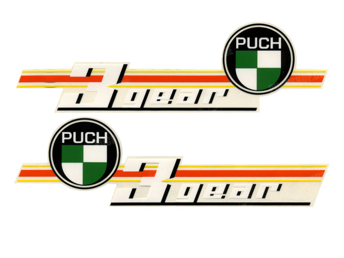 Tank transfer sticker set voor Puch 3 Gear main