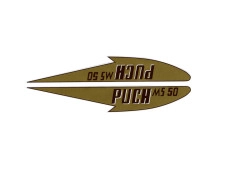 Tank transfer sticker set voor Puch MS 50 bruin