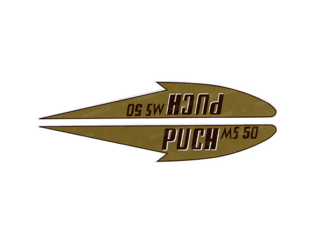 Tank transfer sticker set for Puch MS 50 brown main